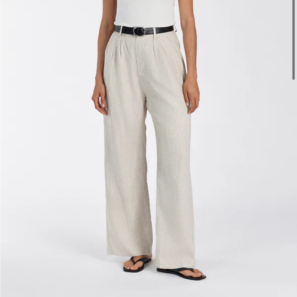 DISSH NORAH NATURAL 100% LINEN PANT Size 4